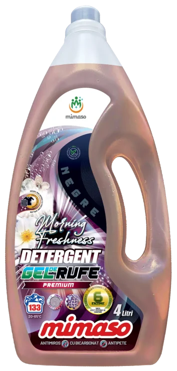 Detergent pentru Pete Dificile și Balsam cu Parfum Intens Detergent rufe negre „Morning Freshness” 4L – Detergent pentru Pete Dificile și Balsam cu Parfum Intens