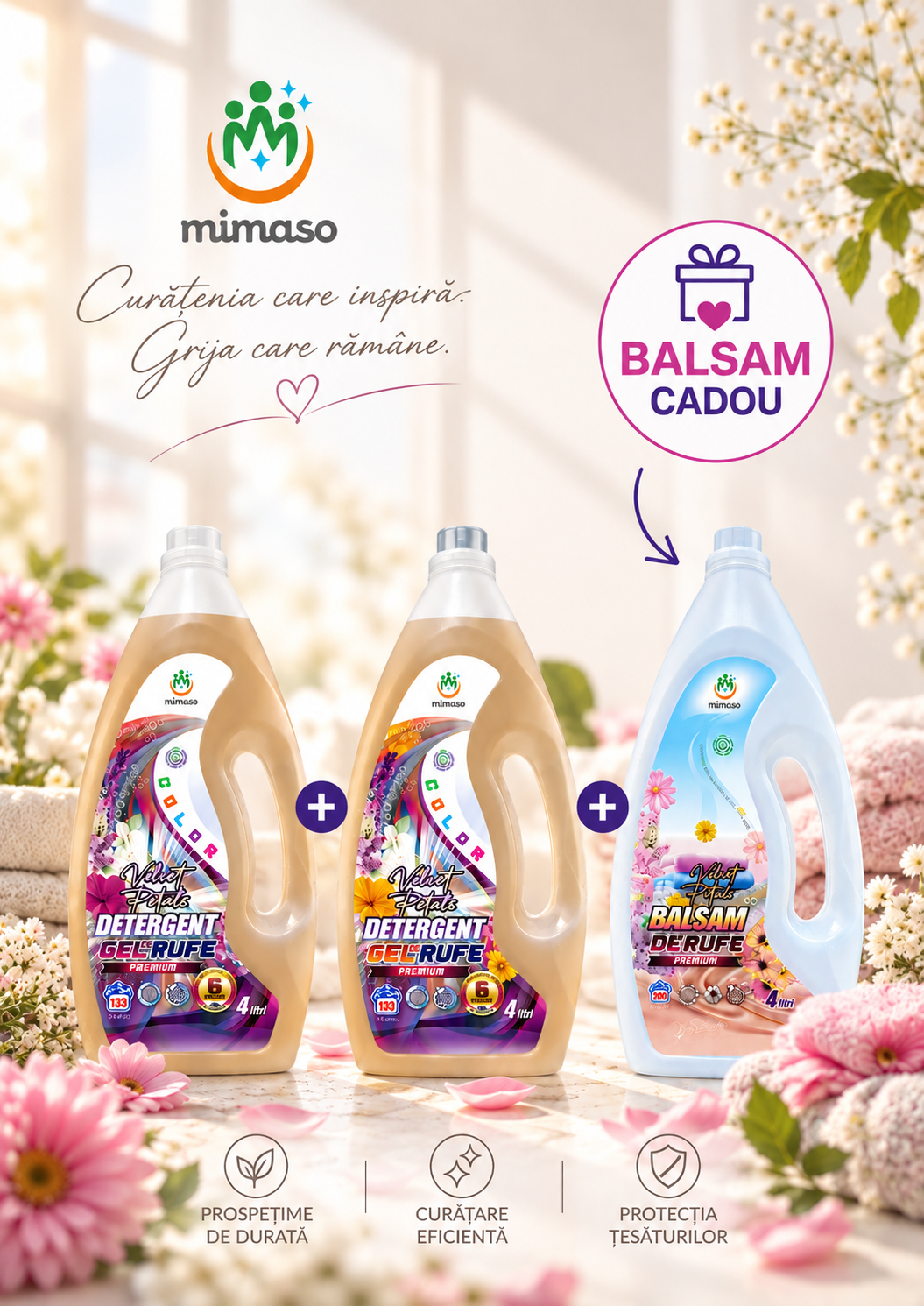 Oferta MIMASO doi detergenti si un balsam